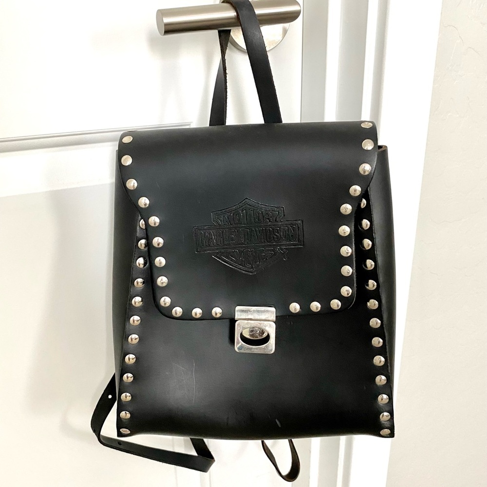 Harley Davidson leather backpack purse